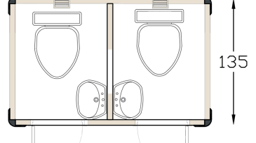 135 210 Panel Cabin Double Toilet Plan Thumb