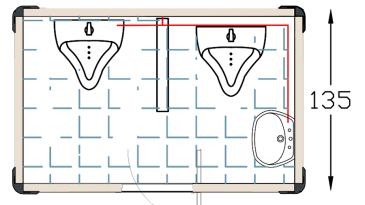 135 210 Panel Cabin Double Urinal Plan Thumb